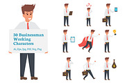 30 Businessman Working Character