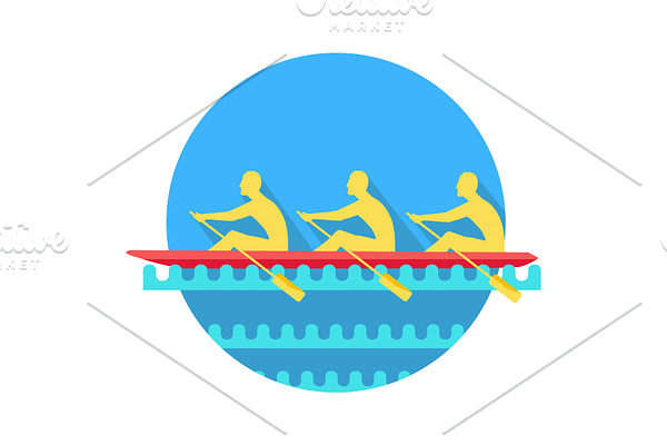 Sports Rowing on Canoe Flat Style