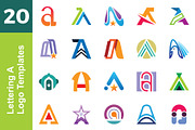 20 Logo Lettering A Template Bundle