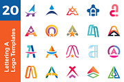 20 Logo Lettering A Template Bundle