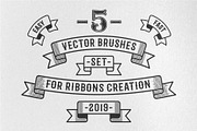 Vintage Ribbon Vector Brushes