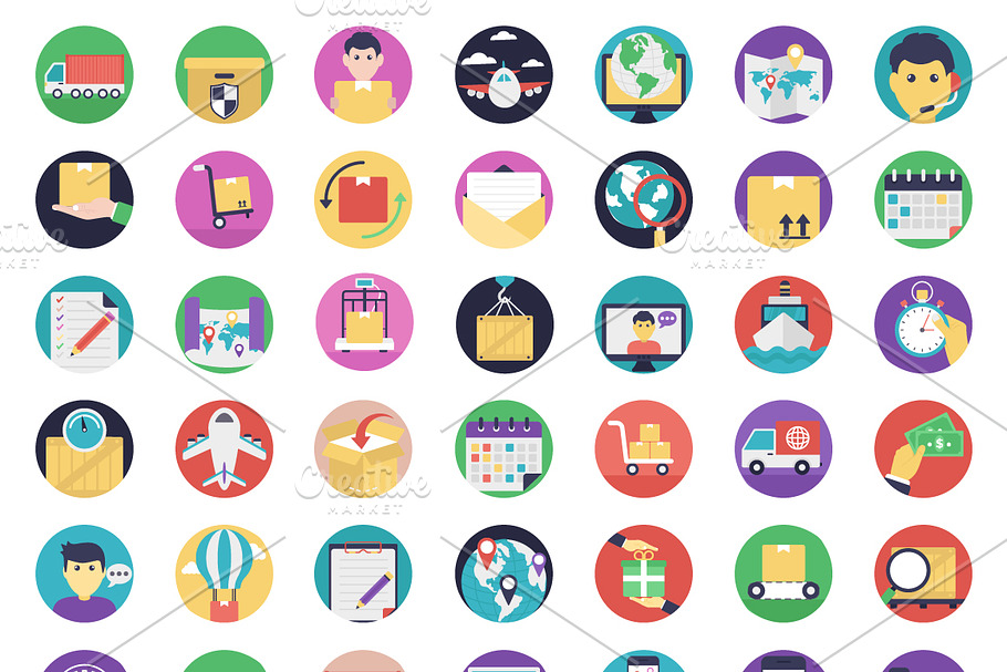 98 Flat Logistics Vector Icons in Icons - product preview 8