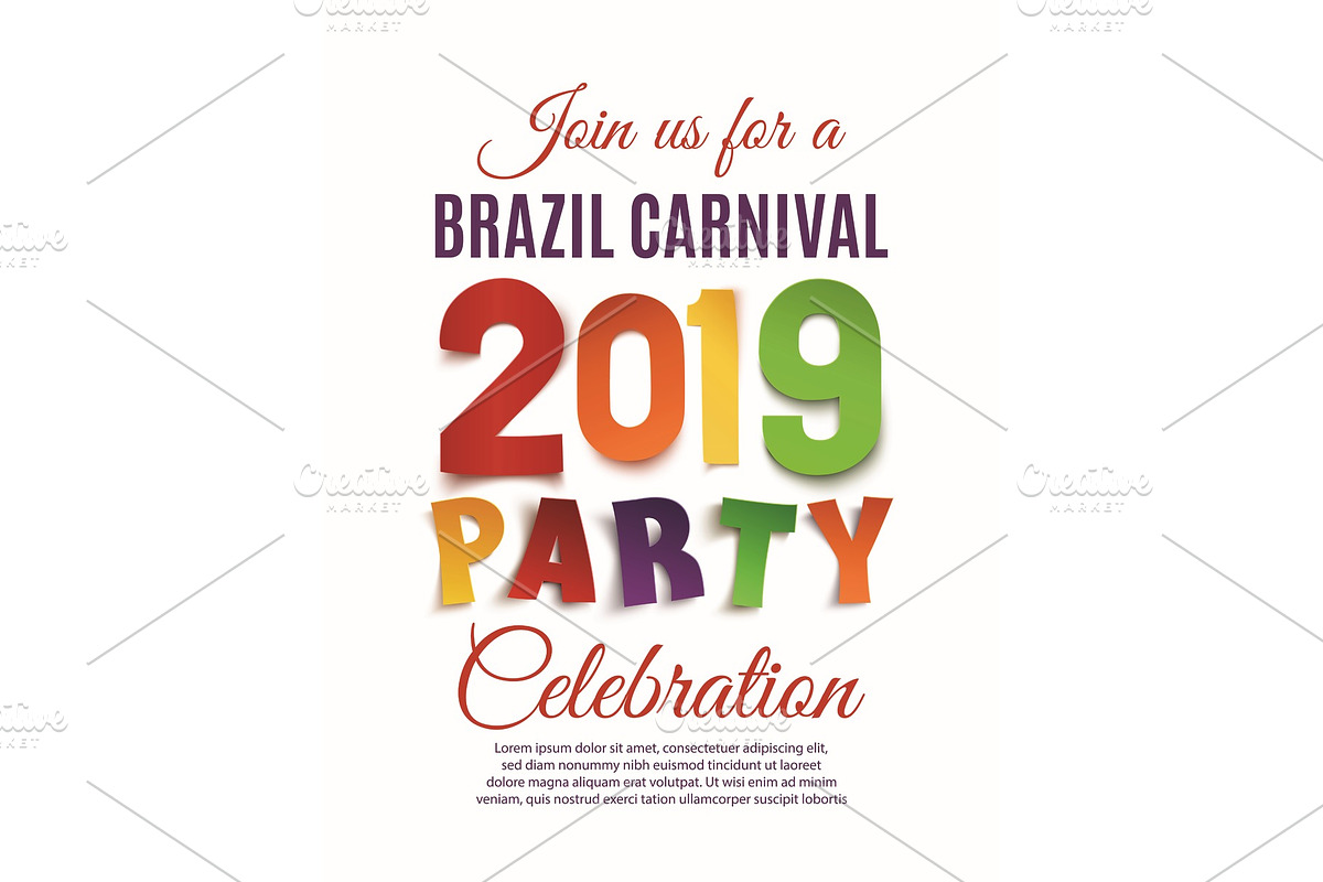 Brazil Carnival 2019 party poster in Objects - product preview 8