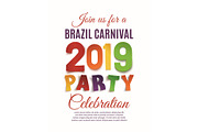 Brazil Carnival 2019 party poster