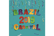 Brazil carnival 2019 background with