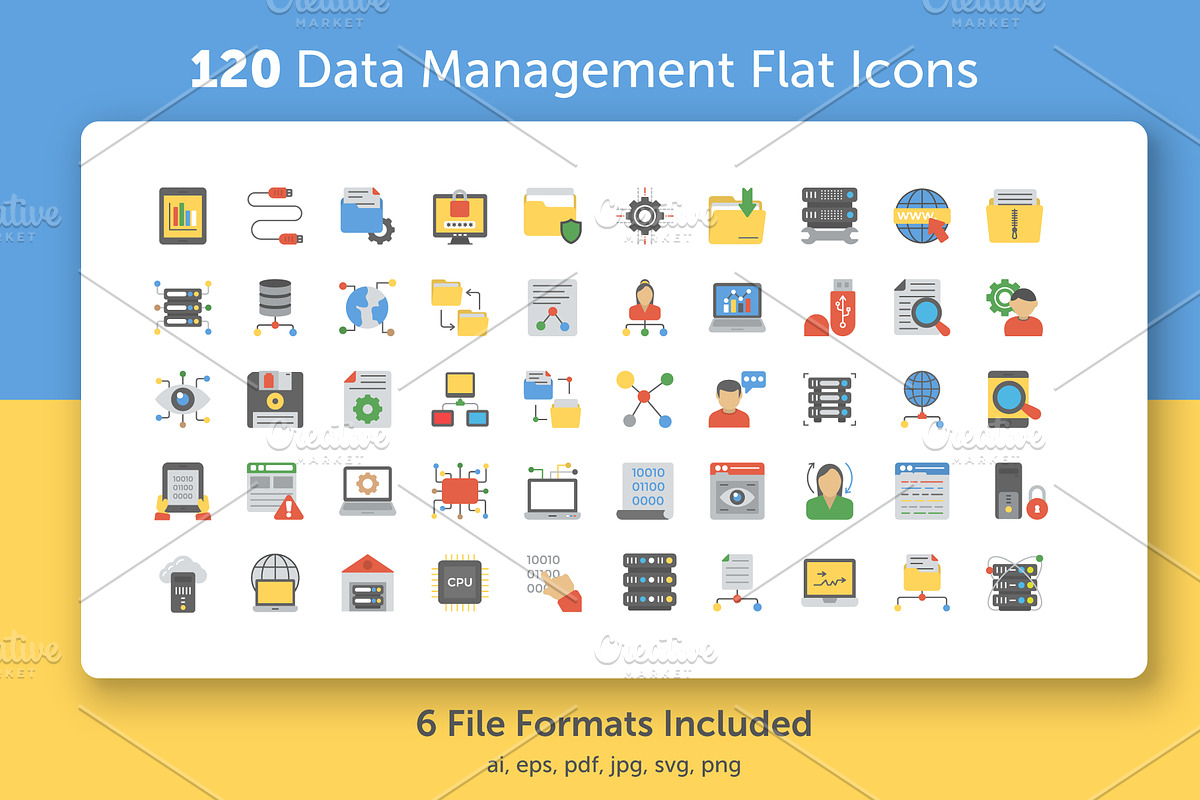 120 Data Management Flat Icons  in Icons - product preview 8