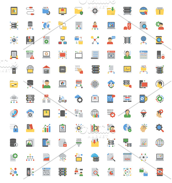 120 Data Management Flat Icons  in Icons - product preview 1