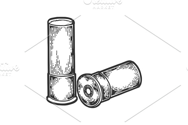 Shotgun cartridge engraving vector