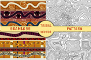 Set ethnic seamless texture vector