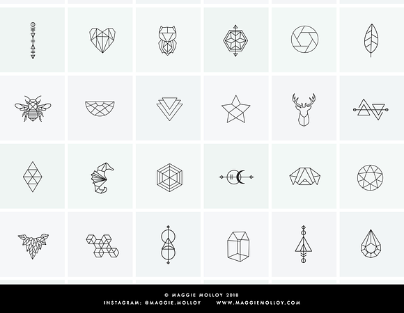 101 Geometric Logo Elements EPS PSD in Illustrations - product preview 2