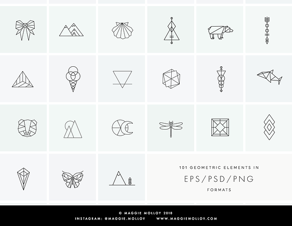 101 Geometric Logo Elements EPS PSD in Illustrations - product preview 4