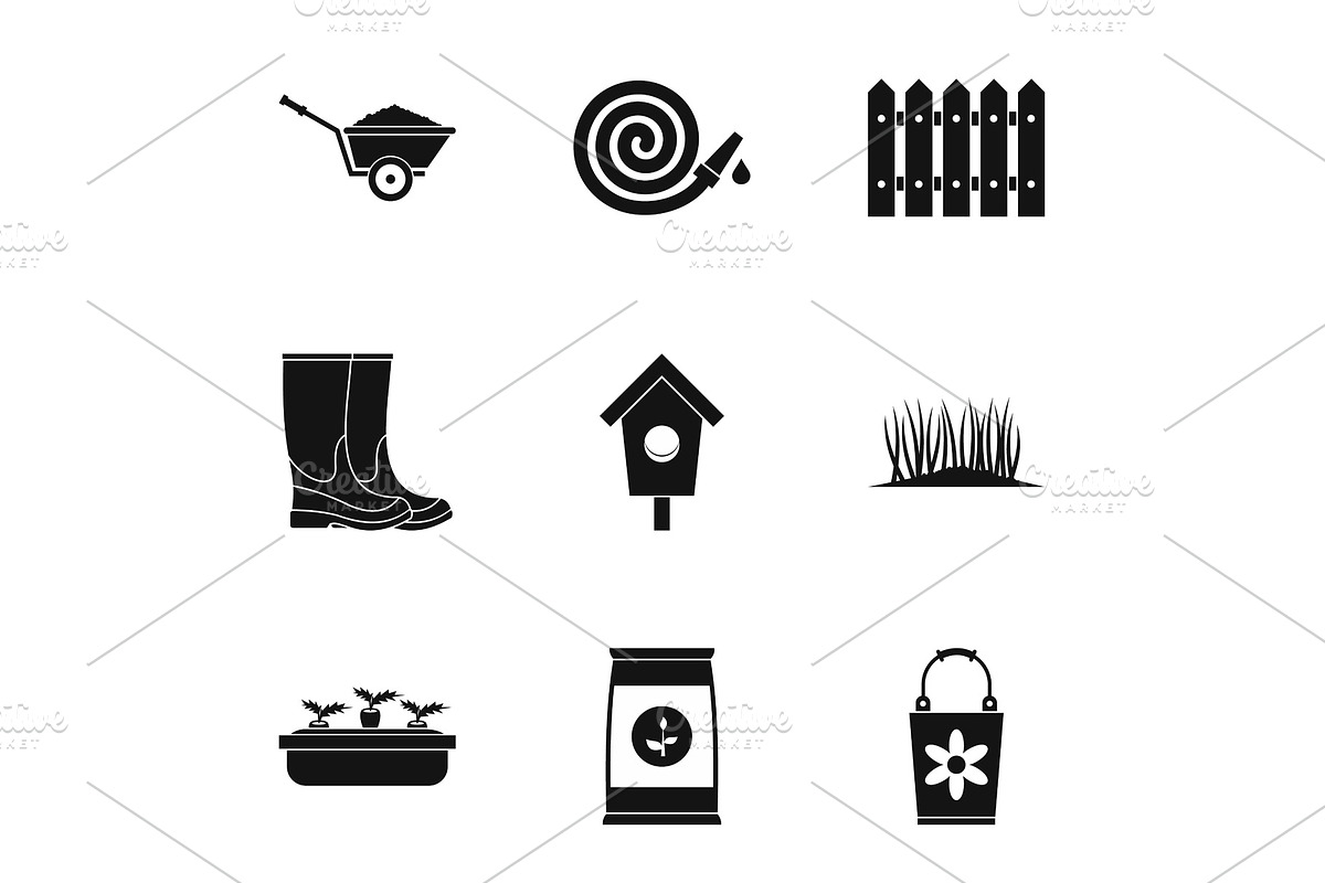 Farming icons set, simple style in Illustrations - product preview 8