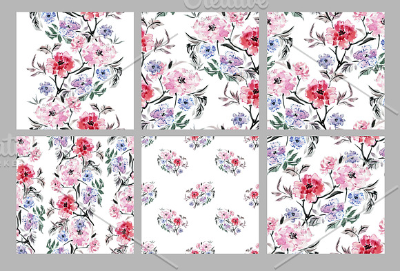 Watercolor Peonies Floral Decoration in Illustrations - product preview 2