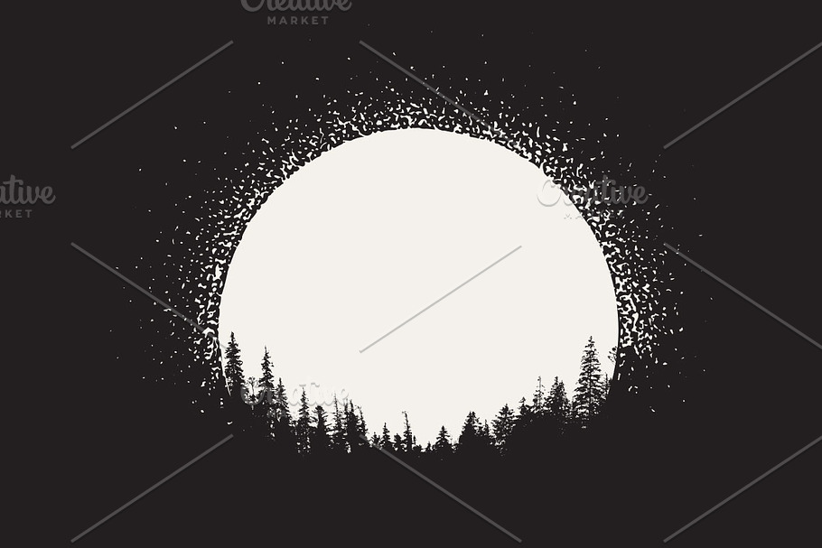 forest on moonrise background