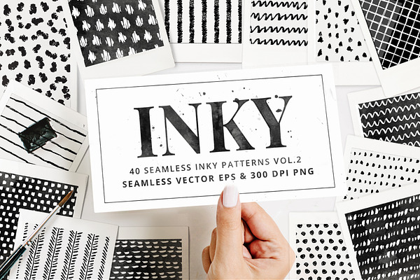 Inky Seamless Vector Patterns Vol2