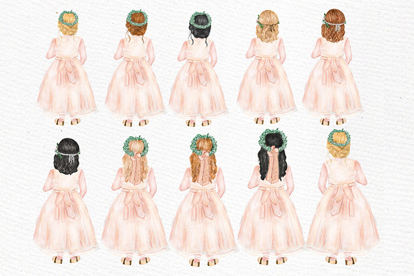 Flower girl clipart Wedding clipart in Illustrations - product preview 1