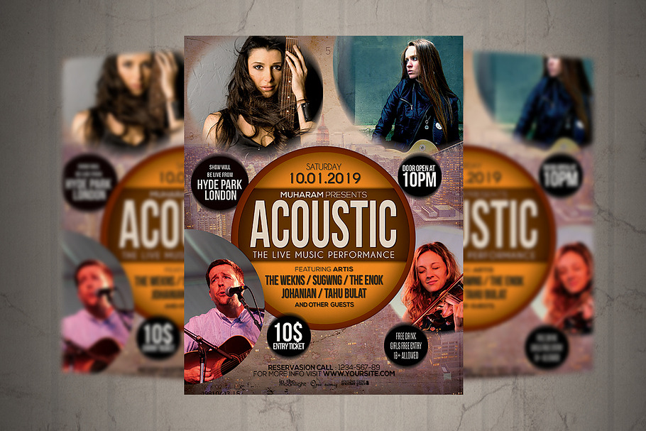 Acoustic Event Flyer / Poster in Flyer Templates - product preview 8