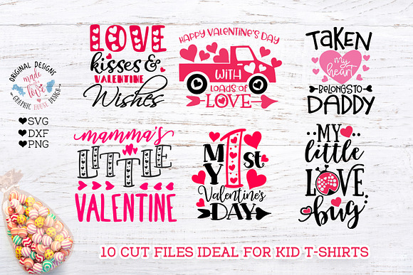 Valentine's Day Kids Baby Cut Files in Illustrations - product preview 1