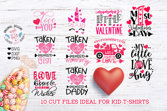 Valentine's Day Kids Baby Cut Files in Illustrations - product preview 2