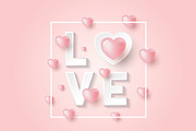 3D Love and hearts design