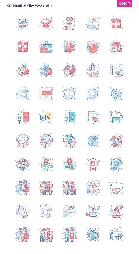 Scenarium Silver icons vol.9 in Birthday Icons - product preview 1