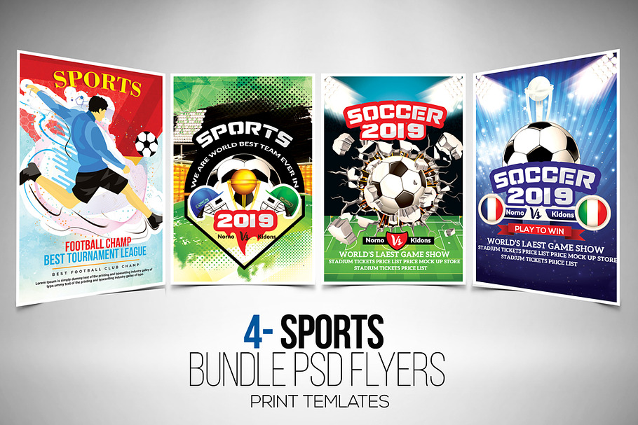 Soccer Psd Flyer Bundle 4 Flyers in Flyer Templates - product preview 8