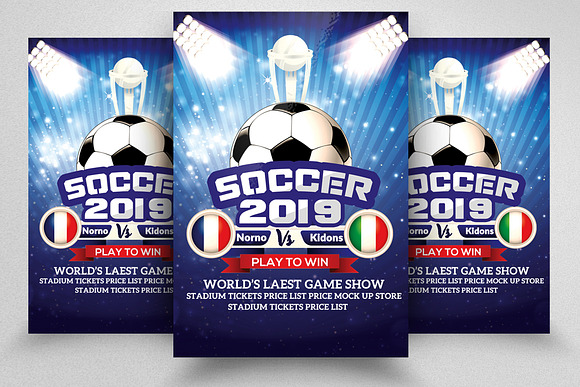 Soccer Psd Flyer Bundle 4 Flyers in Flyer Templates - product preview 2
