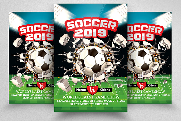 Soccer Psd Flyer Bundle 4 Flyers in Flyer Templates - product preview 3