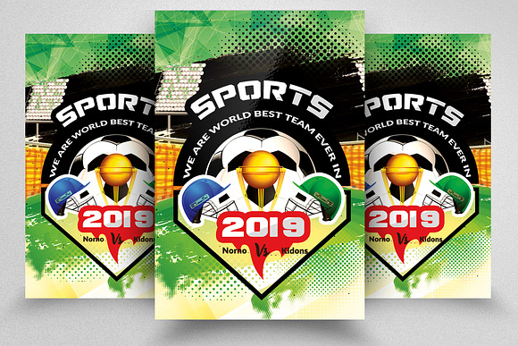 Soccer Psd Flyer Bundle 4 Flyers in Flyer Templates - product preview 4