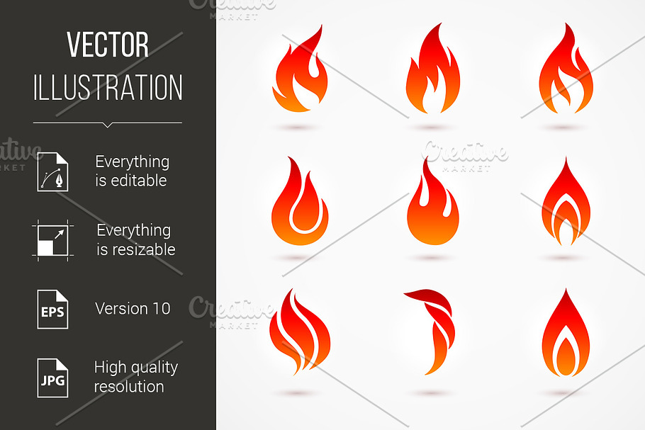 Fire Icons in Graphics - product preview 8