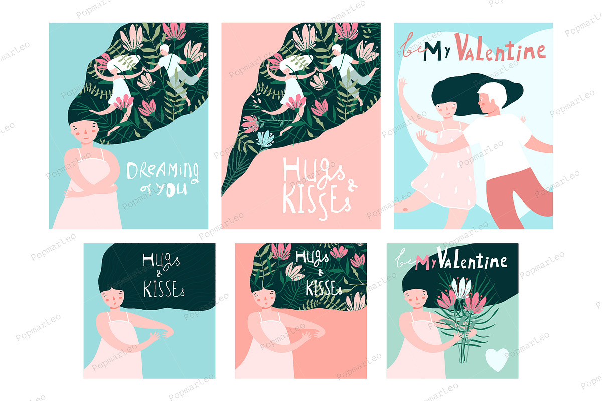 Valentine Gift Cards Romantic Vintag in Illustrations - product preview 8