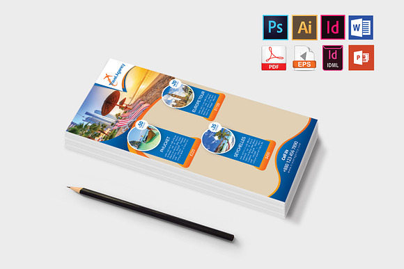 Rack Card | Travel Agency DL Flyer-1 in Flyer Templates - product preview 1