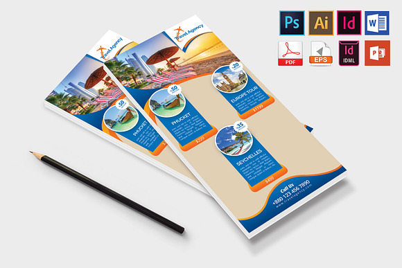 Rack Card | Travel Agency DL Flyer-1 in Flyer Templates - product preview 2