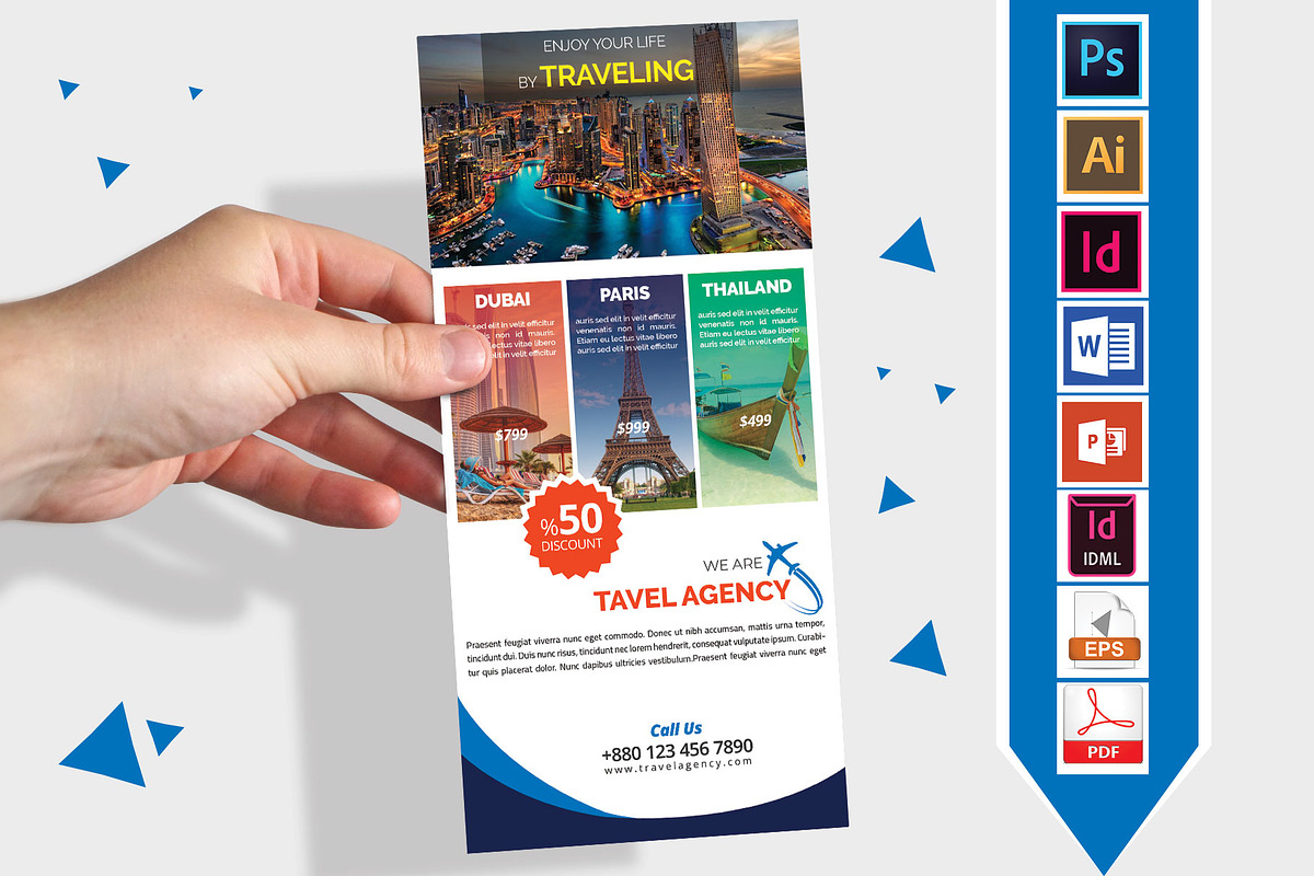 Rack Card | Travel Agency DL Flyer-2 in Flyer Templates - product preview 8