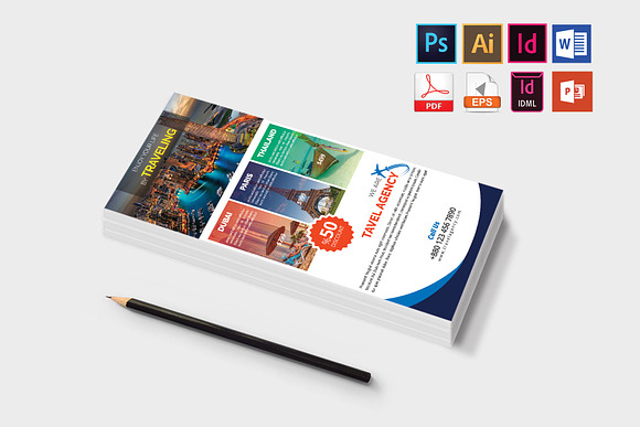 Rack Card | Travel Agency DL Flyer-2 in Flyer Templates - product preview 2