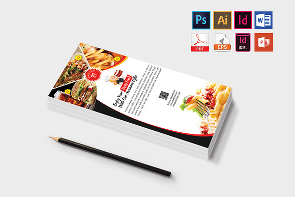 Rack Card | Restaurant DL Flyer V-01 in Flyer Templates - product preview 2