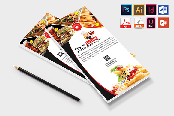 Rack Card | Restaurant DL Flyer V-01 in Flyer Templates - product preview 3