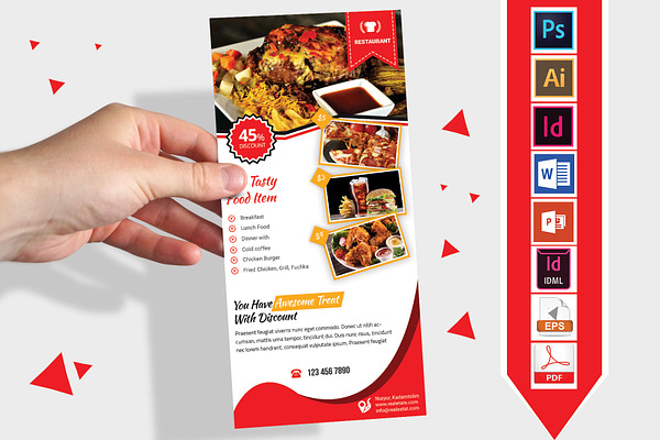 Rack Card | Restaurant DL Flyer V-03