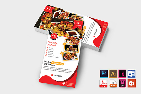 Rack Card | Restaurant DL Flyer V-03 in Flyer Templates - product preview 1