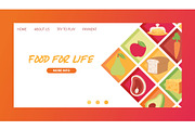 Food vector landing page meal