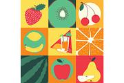 Fruit pattern seamless vector fruity