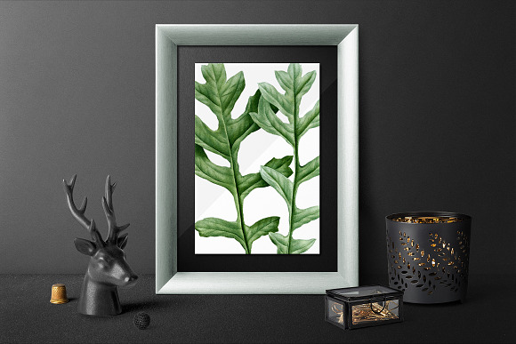 Oak Leaf Vintage Mossy Cup Leaves in Illustrations - product preview 5