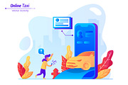 Online Taxi - Vector Illustration
