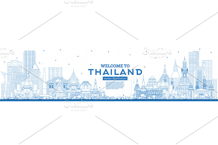 Outline Welcome to Thailand City Sky