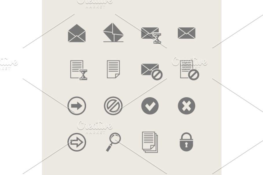 post. set of simple icons