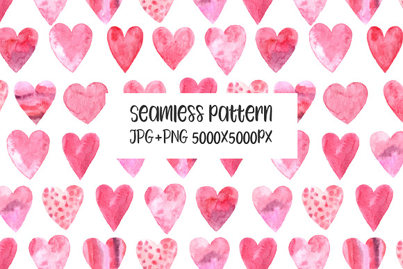 10 Watercolor Hearts Set in Illustrations - product preview 1