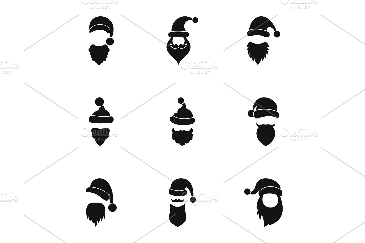 Christmas Santa Claus icons set in Objects - product preview 8