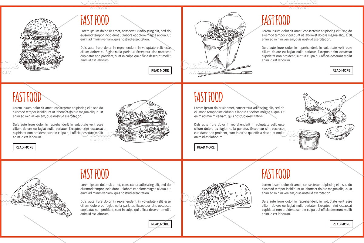 Fast Food or Take Away Landing Page in Illustrations - product preview 8