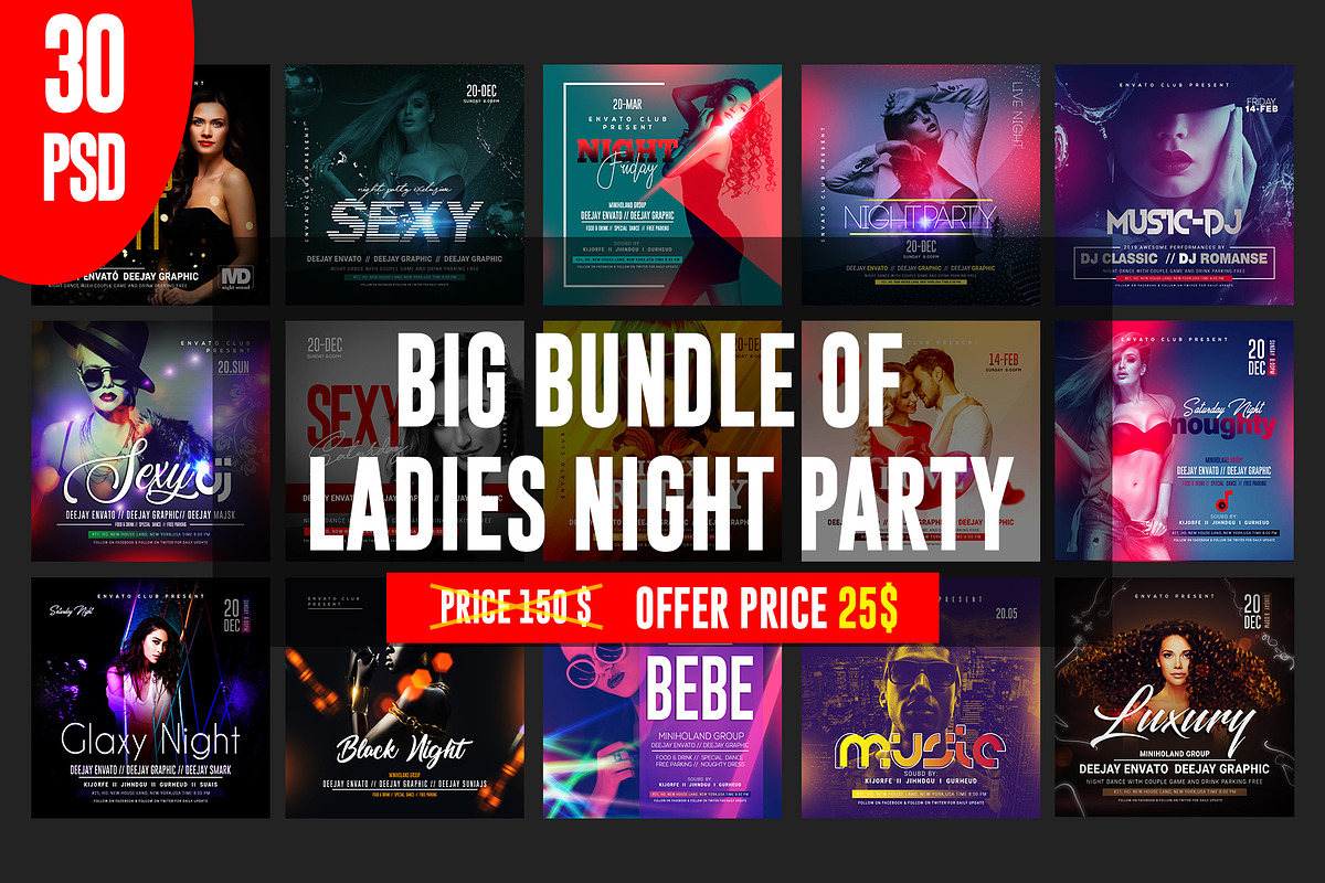 LADIES NIGHT Flyer Template Bundle in Flyer Templates - product preview 8