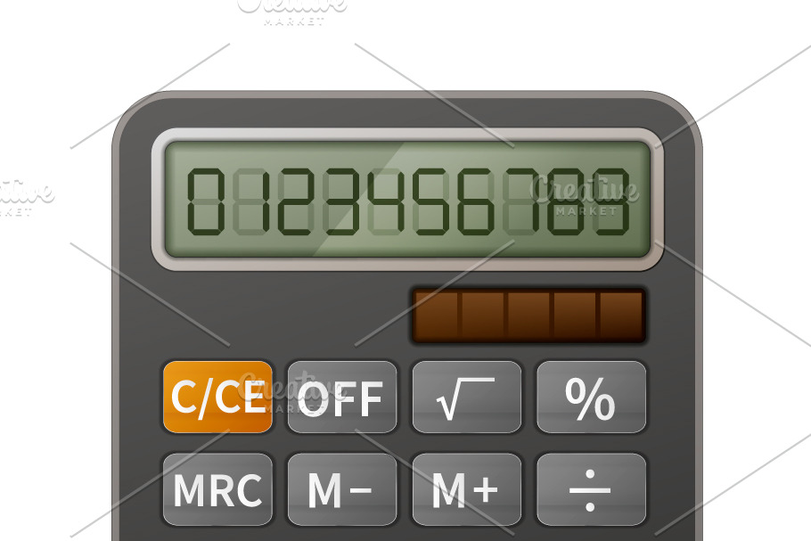 Bright realistic calculator